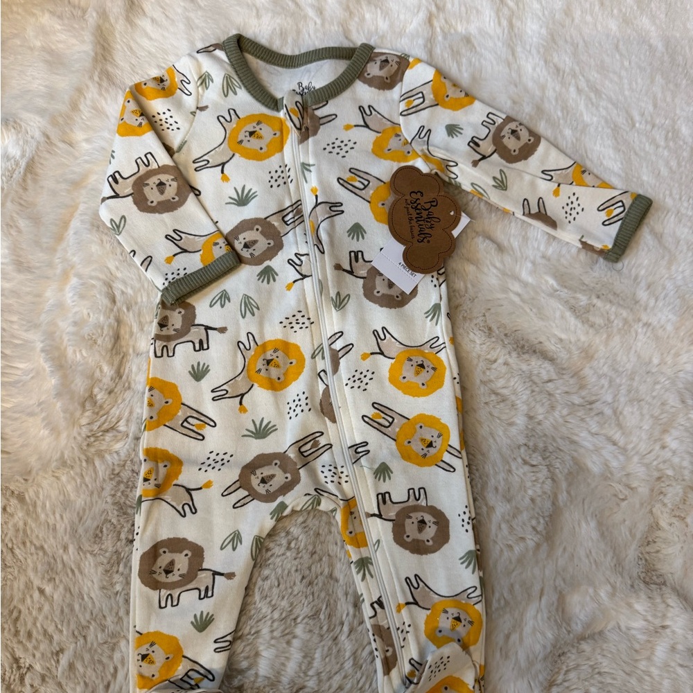 Baby Essentials Lion and Animal Print Footie